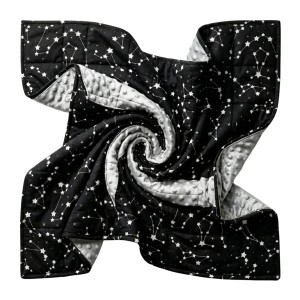 Czarne Niebo - Bawełna + Minky - Kołderka Obciążeniowa