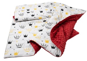 Korony - Bawełna + Minky - Koc Sensoryczny 