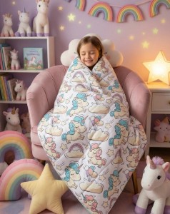 Kołdra Obciążeniowa - Bawełna - Jednorożce