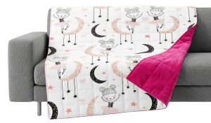 Koc Obciążeniowy - Kolorowe Motyle - Bawełna + Futerko