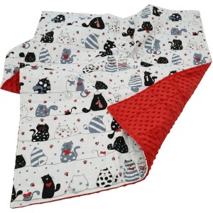Koty - Bawełna + Minky - Kołderka Obciążeniowa