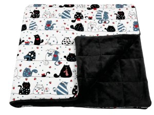 Koty - Bawełna + Futerko - Kołderka Obciążeniowa, Terapeutyczna