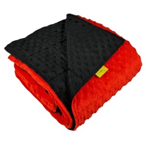 Kołdra Grawitacyjna Redukcja Stresu - Czerwony + Czarny - Minky + Minky