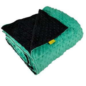 Zielony + Czarny - Minky + Minky - Kołderka Obciążeniowa