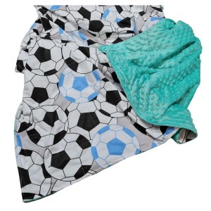 Piłki Niebieskie - Bawełna + Minky - Kołderka Obciążeniowa