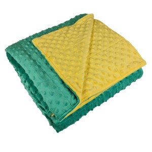 Zielony + Żółty - Minky + Minky - Kołderka Obciążeniowa