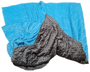 Niebieski + Grafit - Minky + Minky - Kołderka Obciążeniowa 