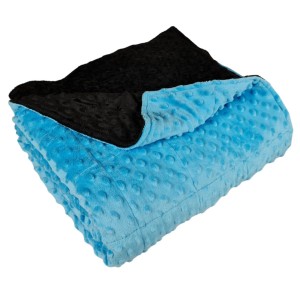 Niebieskie + Czarny - Minky + Minky - Kołderka Obciążeniowa dla dorosłych