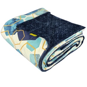 Kołdra Obciążeniowa - Niebieskie 3D - Bawełna + Minky