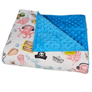 Podwodny Świat - Bawełna + Minky - Kołdra Sensoryczna